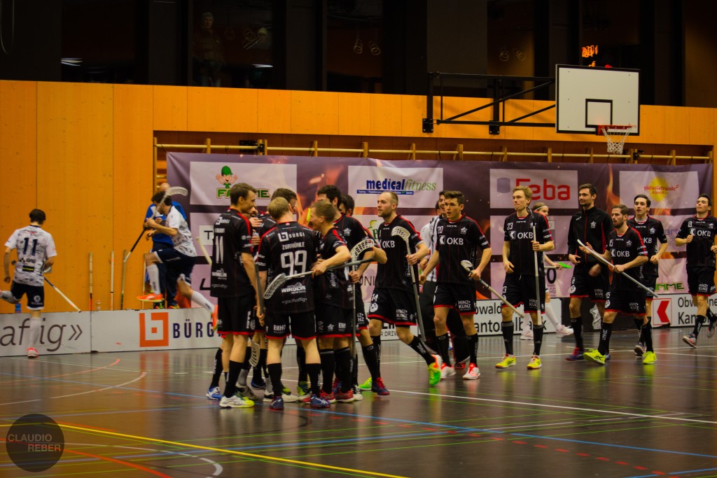 Zurmühle (Nr. 99) und seine Teamkollegen bejubeln den Einzug in die Halbfinals (Foto: Claudio Reber)