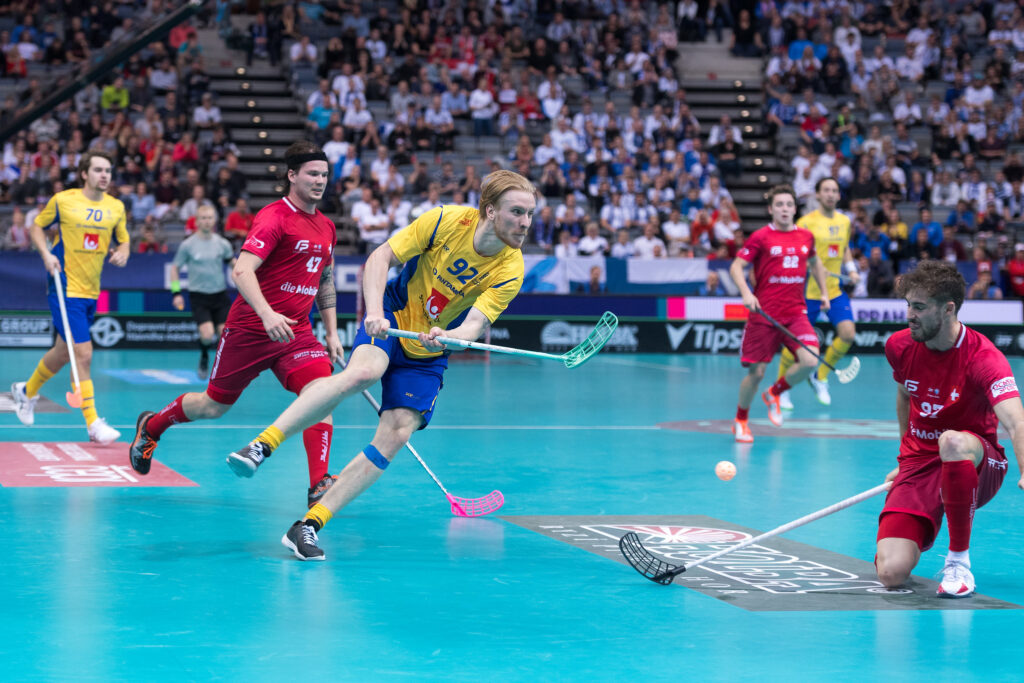Alexander Rudd im Einsatz mit der Schwedischen Nationalmannschaft am WM-Halbfinal 2018 gegen die Schweiz (Foto: Martin Flousek, IFF)