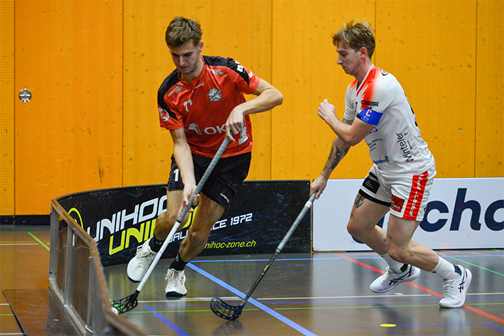 Simon Schwab traf gegen Ticino Unihockey gleich drei Mal ins Schwarze (Foto: Monica Bachmann)