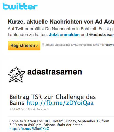 Ad Astra auf Twitter